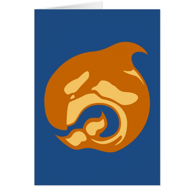 verbrande oranje orca walvis (Voorkant)