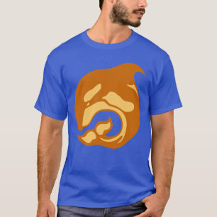 verbrande oranje orca walvis t-shirt