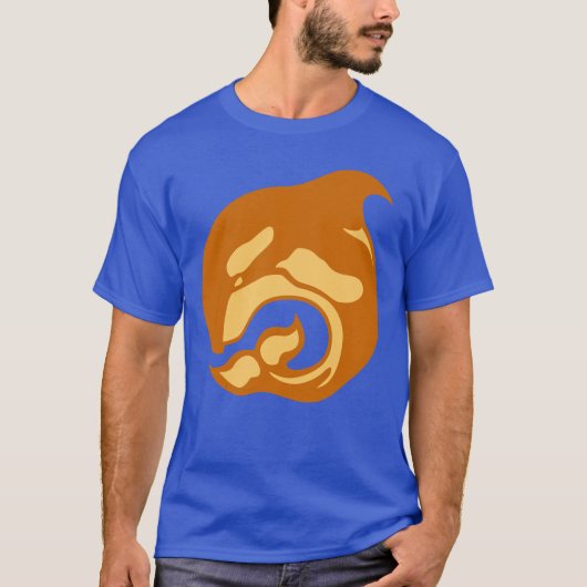 verbrande oranje orca walvis t-shirt (Voorkant)