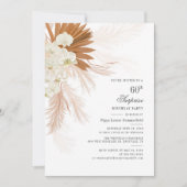 verbrande Oranje Pampas Grass 60th Birthday Party Kaart (Voorkant)