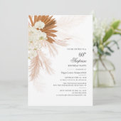 verbrande Oranje Pampas Grass 60th Birthday Party Kaart (Staand voorkant)