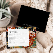 Verbrande Oranje pioenen Bloemengoud Schilderij Hu Informatiekaartje