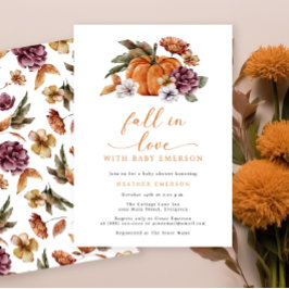 Verbrande Oranje Pompoen Baby Douche Uitnodigingen