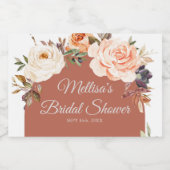 Verbrande oranje pompoen bloem Mini Sparkling Wijnetiket (Enkel label)