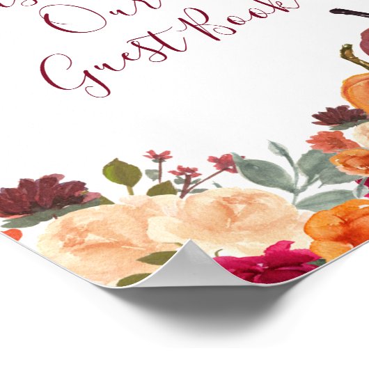 Verbrande oranje Pompoen Bloemstuk Gelieve onze ga Poster (Hoek)