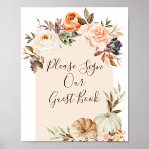 Verbrande oranje Pompoenen Bloemstuk Gelieve Onze  Poster