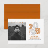 Verbrande Oranje Retro Grote Nummers Klasse van Fo Kaart (Voorkant / Achterkant)