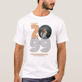 Verbrande Oranje Retro Grote Nummers Klasse van Fo T-shirt (Voorkant)