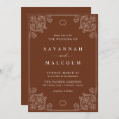 Verbrande Oranje roest | Elegante  herfstbruiloft Kaart (Voorkant / Achterkant)