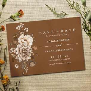 Verbrande Oranje roest   Moody Herfst Boho Wedding Save The Date