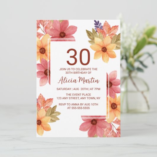 Verbrande Oranje Russet herfstbloem elke leeftijd Kaart (Staand voorkant)