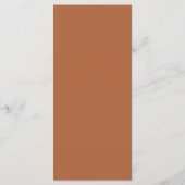 Verbrande Oranje Rustieke Herfstbladeren Bruiloft  Menu (Achterkant)