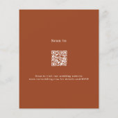 Verbrande oranje script QR code RSVP budget bruilo (Achterkant)