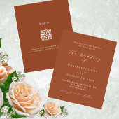 Verbrande oranje script QR code RSVP budget bruilo