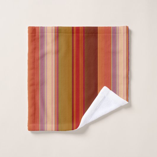 Verbrande oranje strepen bad handdoek (Wasdoekje)