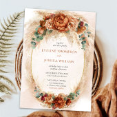 Verbrande oranje terracotta en groen gebladerte bo kaart