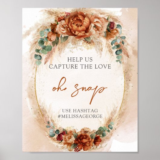 Verbrande oranje terracotta en groene boog oh snap poster (Voorkant)