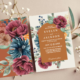 Verbrande oranje terracotta Modern rustieke Boho Kaart