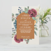 Verbrande oranje terracotta Modern rustieke Boho Kaart (Staand voorkant)