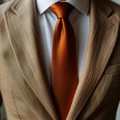 verbrande oranje vaste kleur stropdas