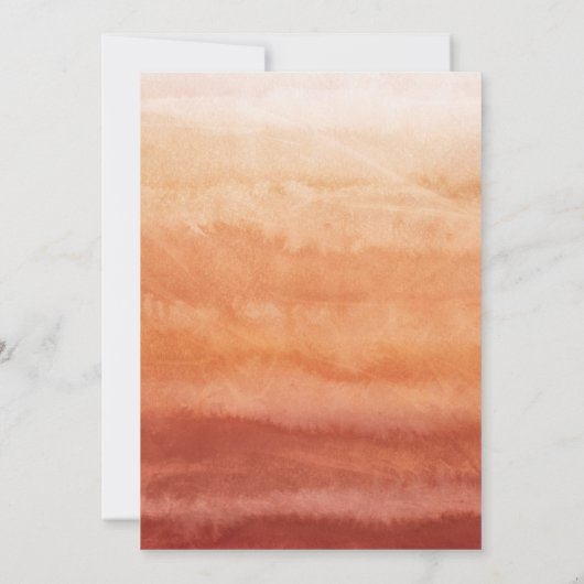 Verbrande Oranje Waterverf Abstracte Boheemse brui Kaart (Achterkant)