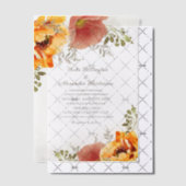 Verbrande Oranje Waterverf. Bloemen herfstbruiloft Vellum Uitnodigingen (Offset (Uitnodiging))