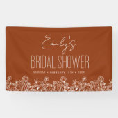 Verbrande oranje wilde bloem boho bruidsdouche spandoek (Horizontaal)