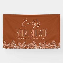 Verbrande oranje wilde bloem boho bruidsdouche spandoek