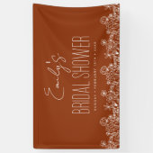 Verbrande oranje wilde bloem boho bruidsdouche spandoek (Verticaal)