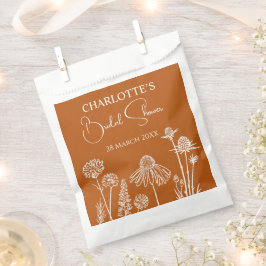 Verbrande Oranje Wilde Bloemen Geschetste Bloemen  Bedankzakje