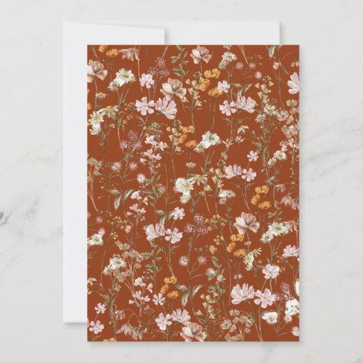 Verbrande Oranje Wildflower Baby in Bloom Baby sho Bedankkaart (Achterkant)