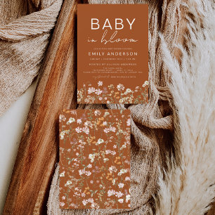 Verbrande Oranje Wildflower Baby in Bloom Baby sho Kaart