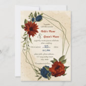 verbrande oranje zeemijlen geometrische bruiloft kaart (Voorkant)