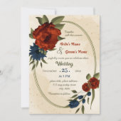 verbrande oranje zeemijlen geometrische bruiloft kaart (Voorkant)