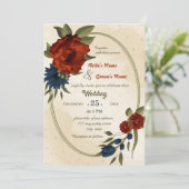 verbrande oranje zeemijlen geometrische bruiloft kaart (Staand voorkant)