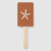 Verbrande Oranje zeester bruiloft hand fans Handwaaier (Achterkant)