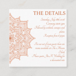 Verbrande oranje zonsopgang Mandala zomer herfst Informatiekaartje