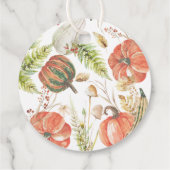 Verbrande pompoen Herfst Floral Baby shower Bedank Bedankjes Labels (Achterkant)