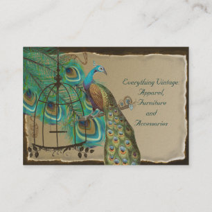 Verbrande randen  pauwenveren vogelkooi visitekaartje