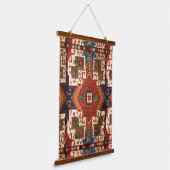 Verbrande rode Anatolische Kilim  tapijtmuur Hangend Wandkleed (Gebogen)