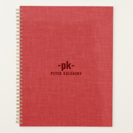 Verbrande rode linnen textuur eenvoudige bruine ty planner