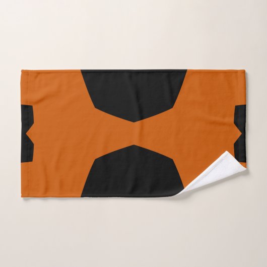 Verbrande sienna en zwart geometrisch bad handdoek (Handdoek)