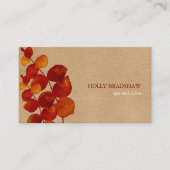 Verbrande Sienna Eucalyptus laat rustieke Kraft Visitekaartje (Voorkant)