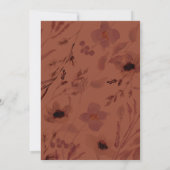 Verbrande Sienna herfst Waterverf bloeit bruiloft Kaart (Achterkant)