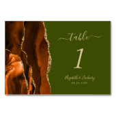 Verbrande Sinaasappel Agaat Olijf Groen Bruiloft Kaart (Achterkant)