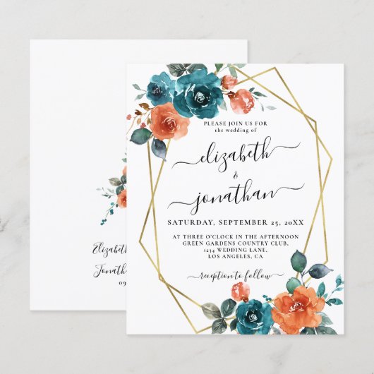 Verbrande Sinaasappel Blauwgroen Budget Roest Brui (Voorkant / Achterkant)