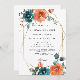 Verbrande Sinaasappel Blauwgroen Gouden Bruidsdouc Kaart