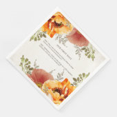 Verbrande Sinaasappel Bloemen Onze eerste tekst br Servet (Hoek)