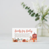 Verbrande Sinaasappel Bloemen Pompoen Boeken voor  Informatiekaartje (Staand voorkant)