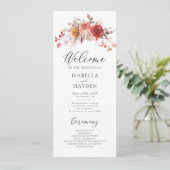 Verbrande Sinaasappel Bloemen Rustieke Herfst Herf Programmakaart (Staand voorkant)